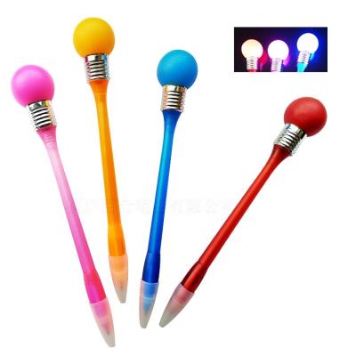 China Plastic Ball Pen With Custom Logo Promotional Pen Hot Sale Multi-Function Spherical LED Light for sale