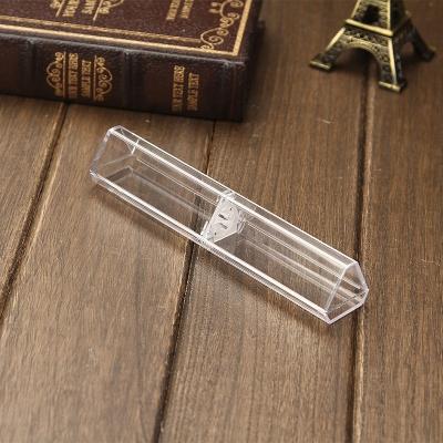 China Office and School Plastic Pen Case Clear Gift Box Triangle Transparent Pencil Case for sale