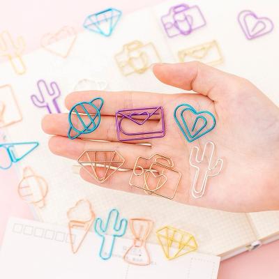 China Creative Colorful School Paper Clips Set Cute Bookmarklet Cartoon Shape Color Paper Clip Office School for sale