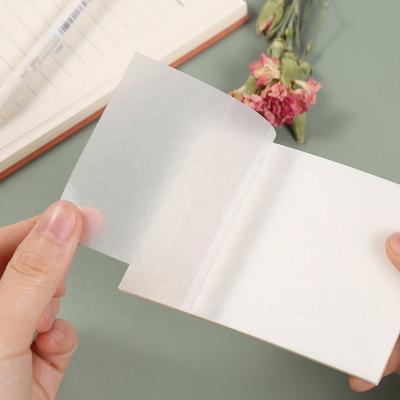 China Self Adhesive Paper Creative Transparent Work Area PET Memo Pad Notepad Word Sticky Notes for sale