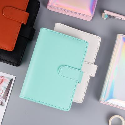 China Artificial Leather Custom Notebook Gift Maker PU Notebook Korean Business Macaron Loose-leaf Notepad for sale