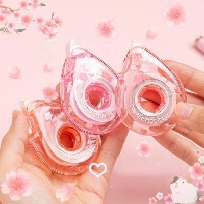 China Japan Kawaii Cherry Blossom Correction Tape Roll Office Sakura Correction Tape Student Stationery School Office Stationery for sale