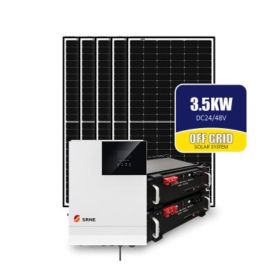 China Home DC 24V 48V 3500w DC off grid portable home system lithium ion gel battery solar power smart solarr system for sale