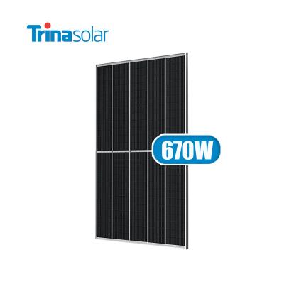 China Highest Efficiency Custom Trina 645W-670W PV Monocrystalline Solar Panels For Power Storage 210mm*210mm for sale