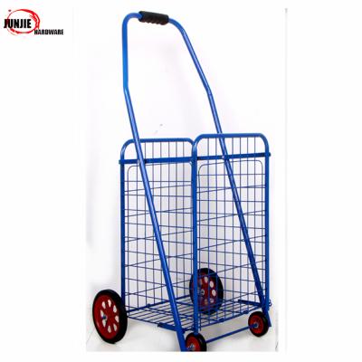 China Supermarket Folding Good Quality Shopping Using Goods Folding Trolley Folding Trolley Four Wheel Trolley for sale