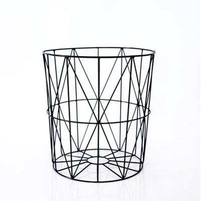 China Eco-friendly European Style Iron Wire Metal Laundry Hamper Dirty Grocery Storage Basket for sale