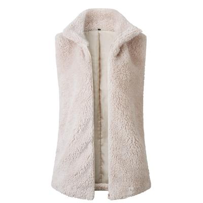 China Anti-Wrinkle Fashion Casual Women Shear Faux Fur Vest Coat Sleeveless Short Vest for sale