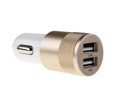 China Fashion 12v 24v 2.1A 1.0A Aluminium 2-port USB Universal Car Charger for Normal Usb phone 3-east for sale