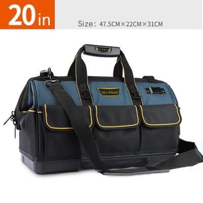 China OEM Eco-friendly 20 Inch Pe Bottom Multipocket Tote Bag Large Capacity Storage Plumbing Electrician Tool Bag for sale