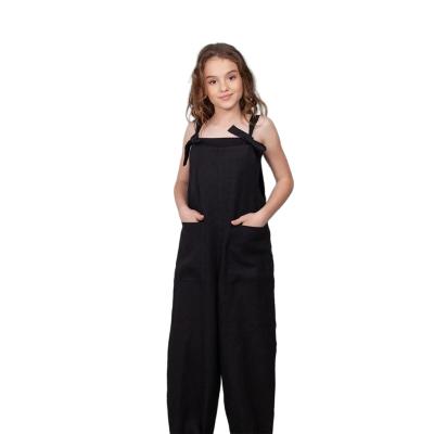 China Bohemian Baby Romper Black Overall Loose Kids Casual Sleeveless Teen Jumpsuits Wholesale Clothes QUICK DRY for sale