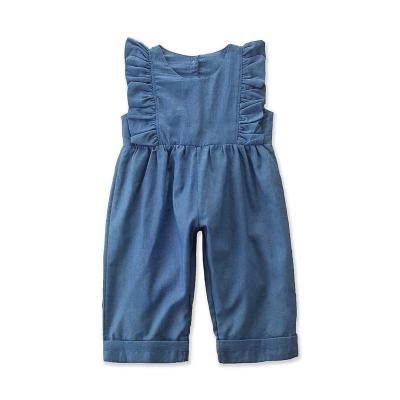 China Sustainable Wholesale Girls Boutique Outfit Wear Clothes Straight Overalls Jeans Pants For Teens Girls for sale