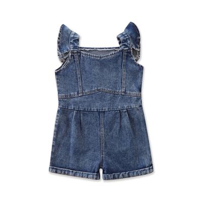 China High quality viable hot sale loose casual denim overalls children girls clothing summer clothes jeans for girls for sale