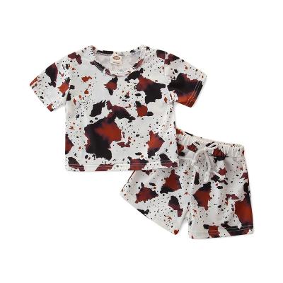 China Brand New Boys Casual Custom 2022 Casual Suit Toddlers Kids Clothes Set Kids Cute Cow T-shirt And Shorts 2 Piece Clothing Set for sale