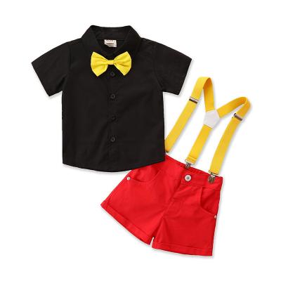 China Top Wholesale Gentleman Suit Short Sleeve Shirt+Pants Baby Boys Clothing Sets 2pcs Baby Clothing Sets Summer Baby Set 8 Years Old for sale