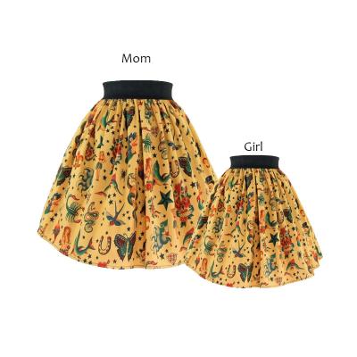 China 2022 Spring Girl Clothing QUICK DRY Mommy And Me Set Matching Babies Women Clothes Mommy And Me Formal Outfits Skirts for sale