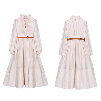 China Clothing anti-static fashion women's court style retro sweet and generous elegant women dress with flower selvage for sale