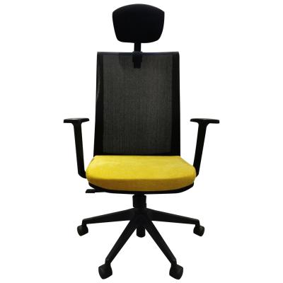 China High Quality Nylon Yellow Black Yellow Office Chair Adjustable (Height) Ergonomic Chair for sale