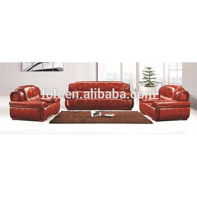 China (Size) Red Genuine Leather Adjustable Luxury Leather Sofa (FOH-9802) for sale