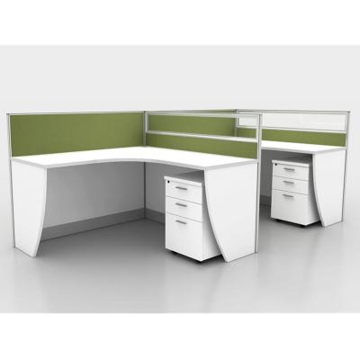 China contemporary L shape 2 person cubicle workstation partition cubicle furniture for sale for sale