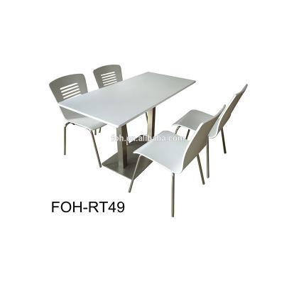 China Cheap Modern High Gloss White Stain Plywood No-Folding Kitchen Table For Resell (FOH-RT49) for sale