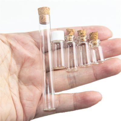 China Gift & Craft Mini Vitreous Bottle Corked Glass Vials Drifting Jars Gifts Display Hot-sale Product Wholesale Products for sale