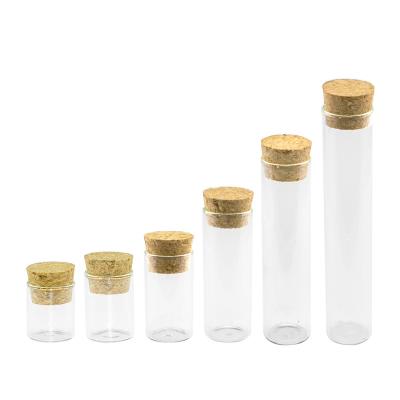 China Gift & Small Empty Clear Glass Craft Test Tube Container With Refillable Cork Mini Information Aspirations Bottles Perfume Vials for sale