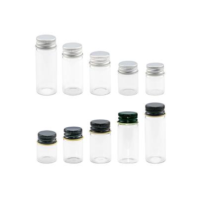 China Gift & Craft Container With Small Silver Spiral Aluminum Cap Diaphanous Wish Bottles Refillable Cosmetic Perfume Vials for sale