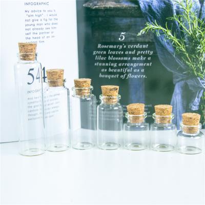 China Gift & Small Craft Cute Clear Glass Container With Refillable Corks Jars Cosmetics Gifts Perfume Bottles Exhibits Empty Vials for sale