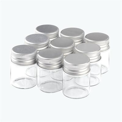 China Gift 15ml Glass Bottles With Screw Silver Metal Aluminum Cap Wholesale Borate Bottle Customize Selectable Jars Color And Size for sale