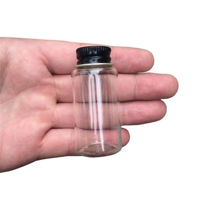 China Gift 15ml Glass Bottle With Black Aluminum Screw Cap Wholesale Bottle Customize Essential Oil Bottle Jars Liquid Free Shipping for sale