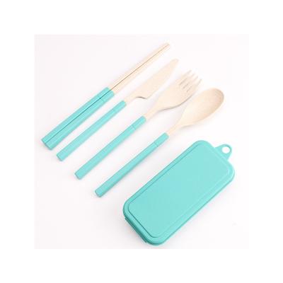 China Hot Sale Reusable Biodegradable Unbreakable Disposable Wheat Straw Tableware Designs Wheat Straw Tableware Sets for sale