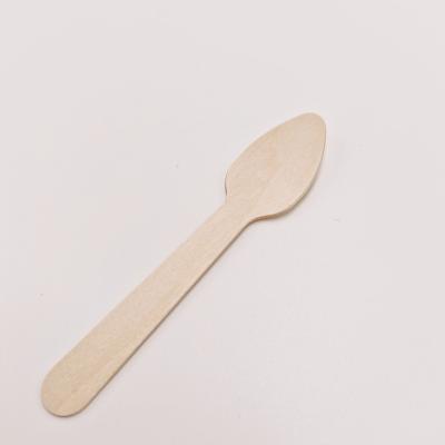 China New Sale 2022 Whole Compostable Mini Packing Dessert Spoon Natural Custom Logo 75mm for sale