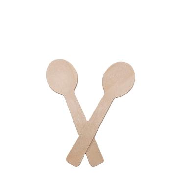 China 2022New Food Grade Birch Wood Compostable Disposable Wooden Spoons 100 Mm for sale