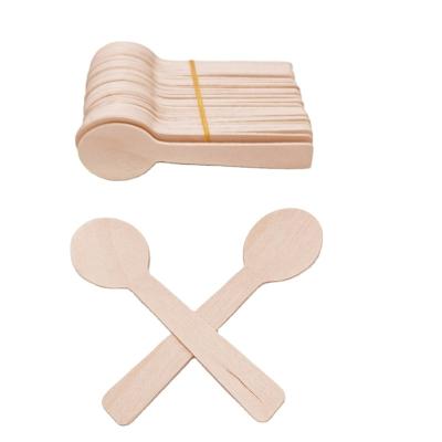 China Birch Wood Compostable Disposable Wooden Spoons For Fast Food And Take Away Food100 MM for sale