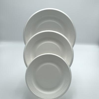 China Wholesale Disposable Round Sugarcane Bagasse Degradable Biodregrade Disposable Dish Made From Sugarcane Bagasse Dinner Dish for sale