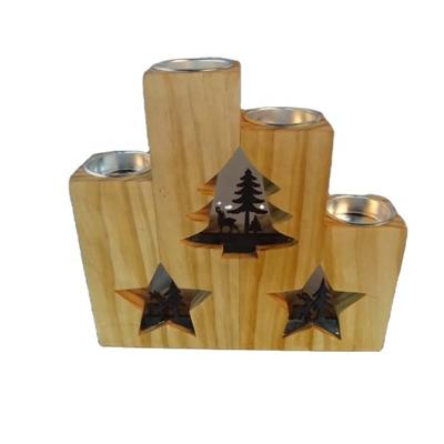 China European Ceramic Candle Holder Christmas Design Morden Style Wooden Tealight Holder For Home Decor for sale