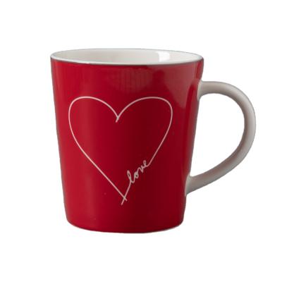 China 2021 China Supplier Disposable Coffee Mug Red Ceramic Customized Ceramic Mug for sale