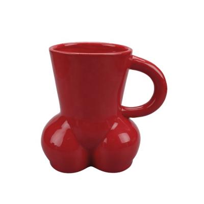 China Disposable Nordic Design Water Cup Porcelain Human Body Ceramic Coffee Mugs With Handle for sale