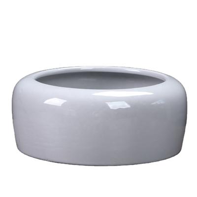 China Wholesale Disposable Pet Feeding Bowl Rounded Dog Slow Feeding Bowl Glazed Ceramic Pet Bowl for sale