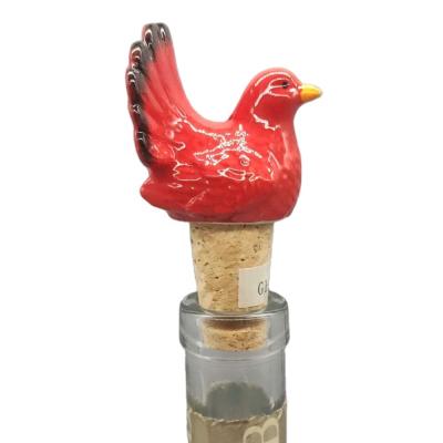 China Christmas Turkey Design Christmas Turkey Shape Ceramic Wine Bottle Stopper Wine Stopper For Chrismas Party for sale