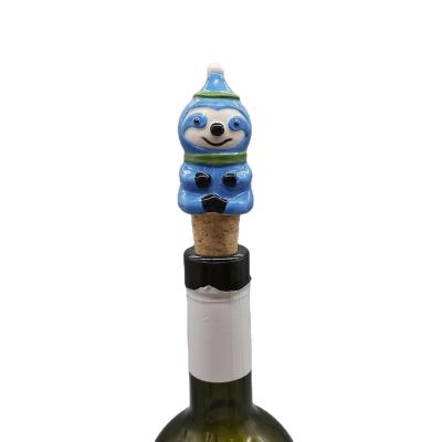 China Custom Ceramic Christmas Koala Design Koala Shape Wine Bottle Stopper Shape Wine Stopper For Christmas Party for sale