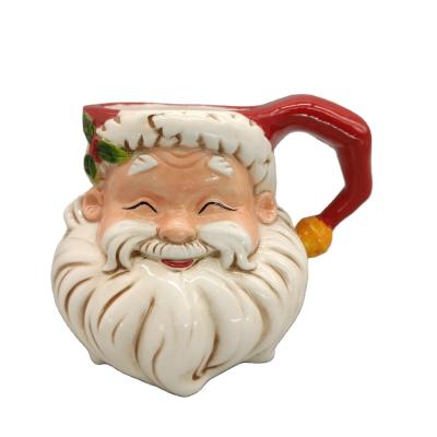 China Christmas New Design Christmas Santa Mug Ceramic Personalized Ceramic Mug for Christmas Party for sale