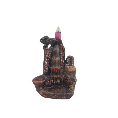 China Mountain Design Waterfall Backflow Censer Polyresin Overflowing Censers For Home Decor for sale