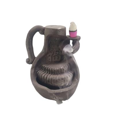 China New Waterfall Design Fountain Fountain Overflowing Ceramic Censer Backflow Censer For Home Decor for sale