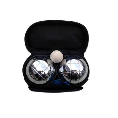 China 2 Pcs Steel Silver Ball Petanque Boules Set in Nylon Bag for sale