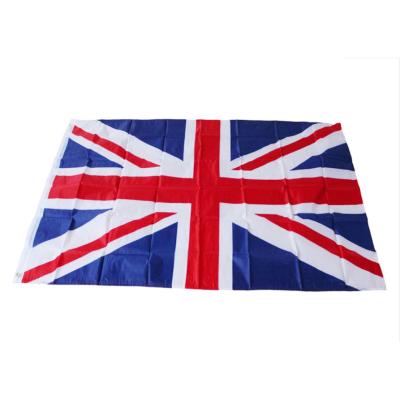 China Custom Silk Screen Polyester National Flag Logo 90*150CM British National Flag With Two Brass Grommets for sale