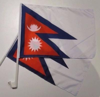 China Custom Polyester Silk Screen Printing Mini Nepal Flag For Car Window for sale