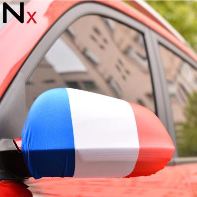 China All Country Car Mirror Flag 26*28cm Spandex European France Car Wing Mirror Cover Flag for sale