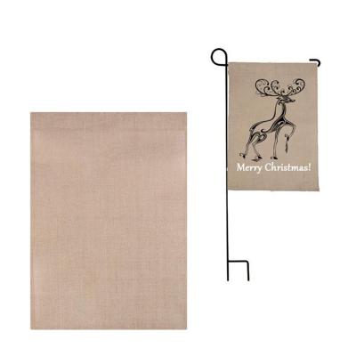 China Wholesale Cheap Cheap DIY Sublimation Jute Garden Yard Flags Hanging Blank 30x45cm for sale