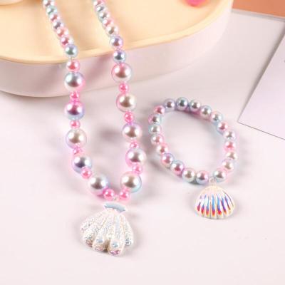 China Promotional Hot Cartoon Amazon Pearl Beaded Necklace Set Party Gifts, Cute Girl Necklace for sale